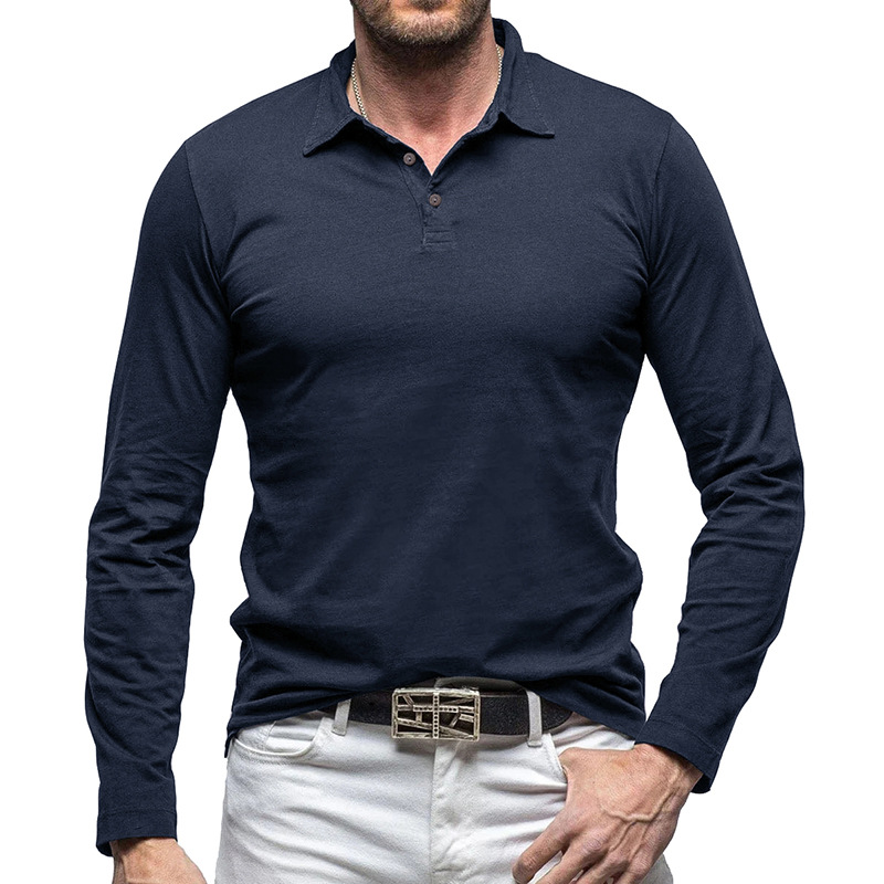 تي شيرت رجالي بياقة بولو أوروبية وأمريكية جديدة