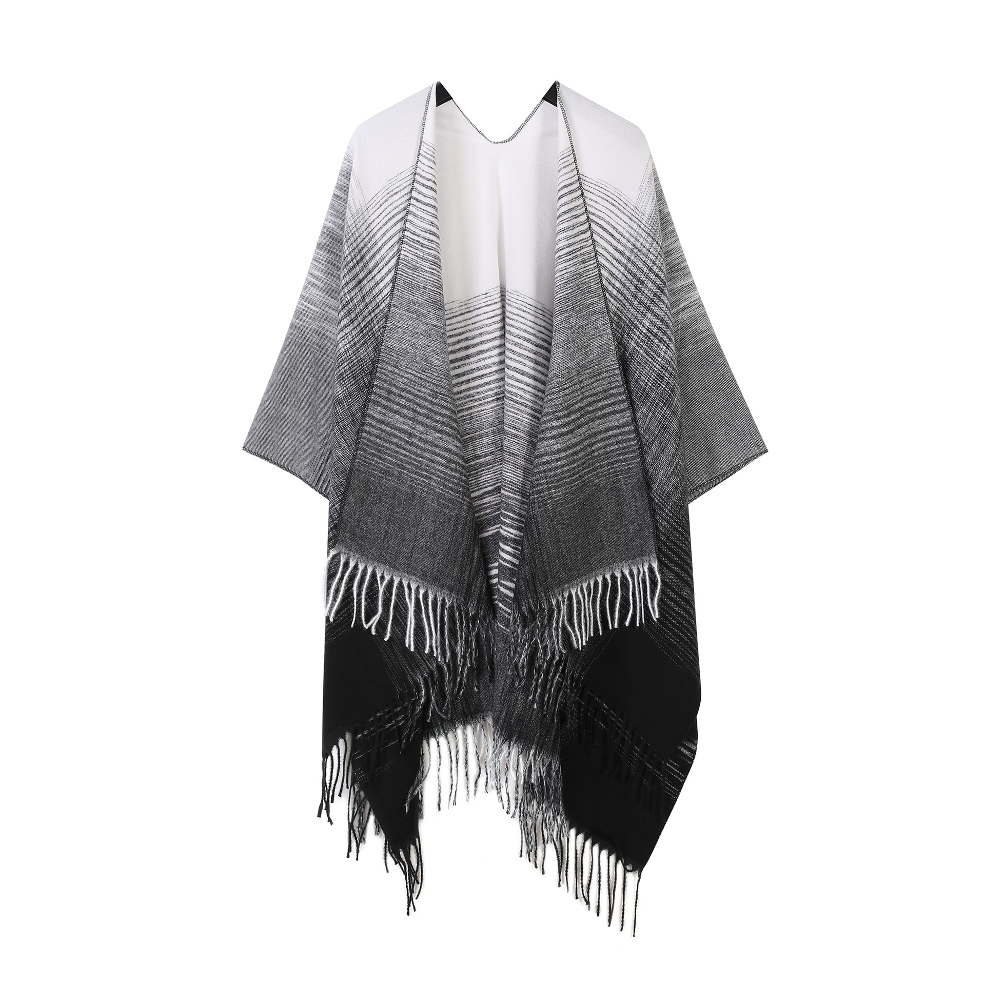 وشاح Talma Vintage Tassel ذو النمط الغربي المتوافق تمامًا مع التدرج اللوني
