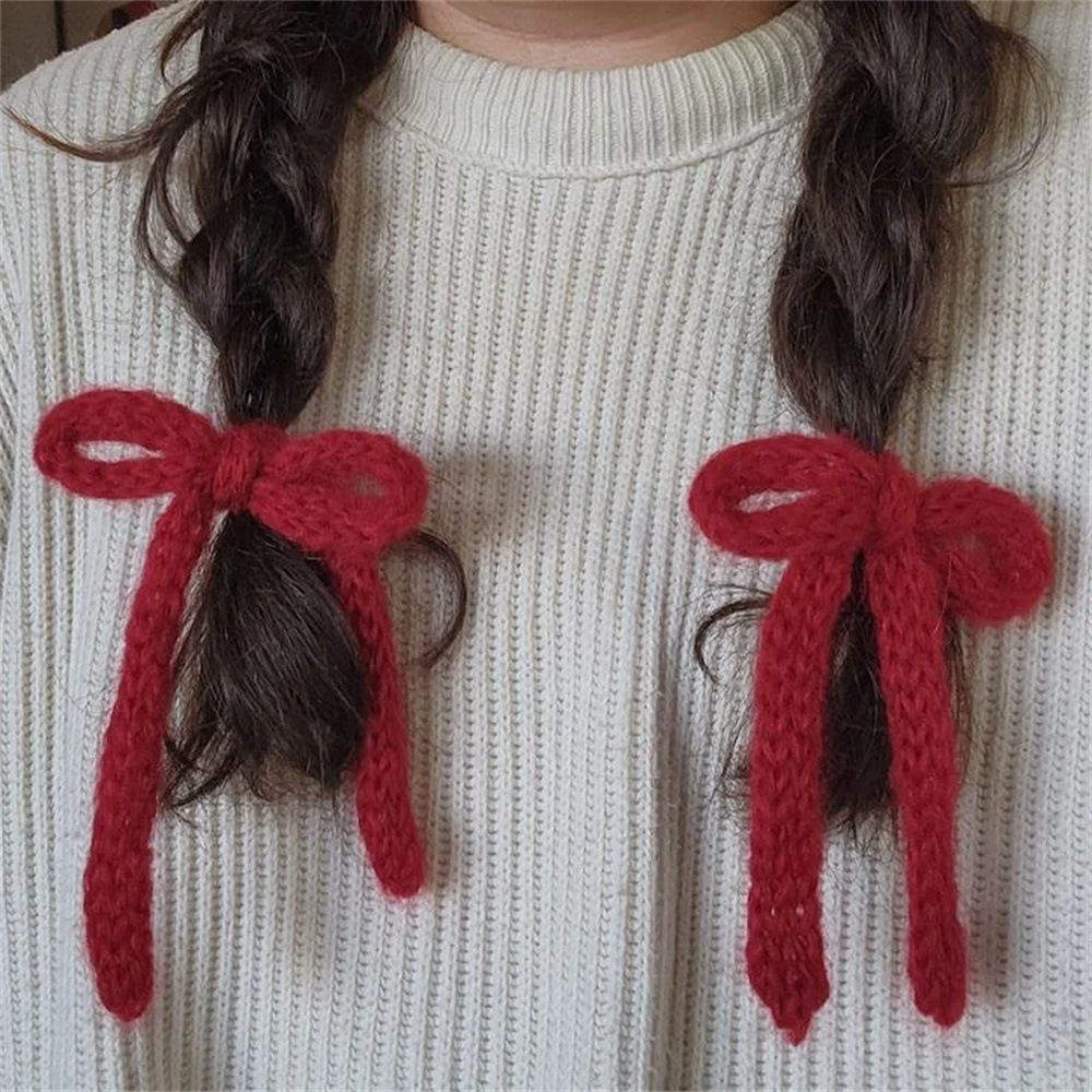 اليدوية الموهير سوبر Q محبوك BOWKNOT الشعر الدائري